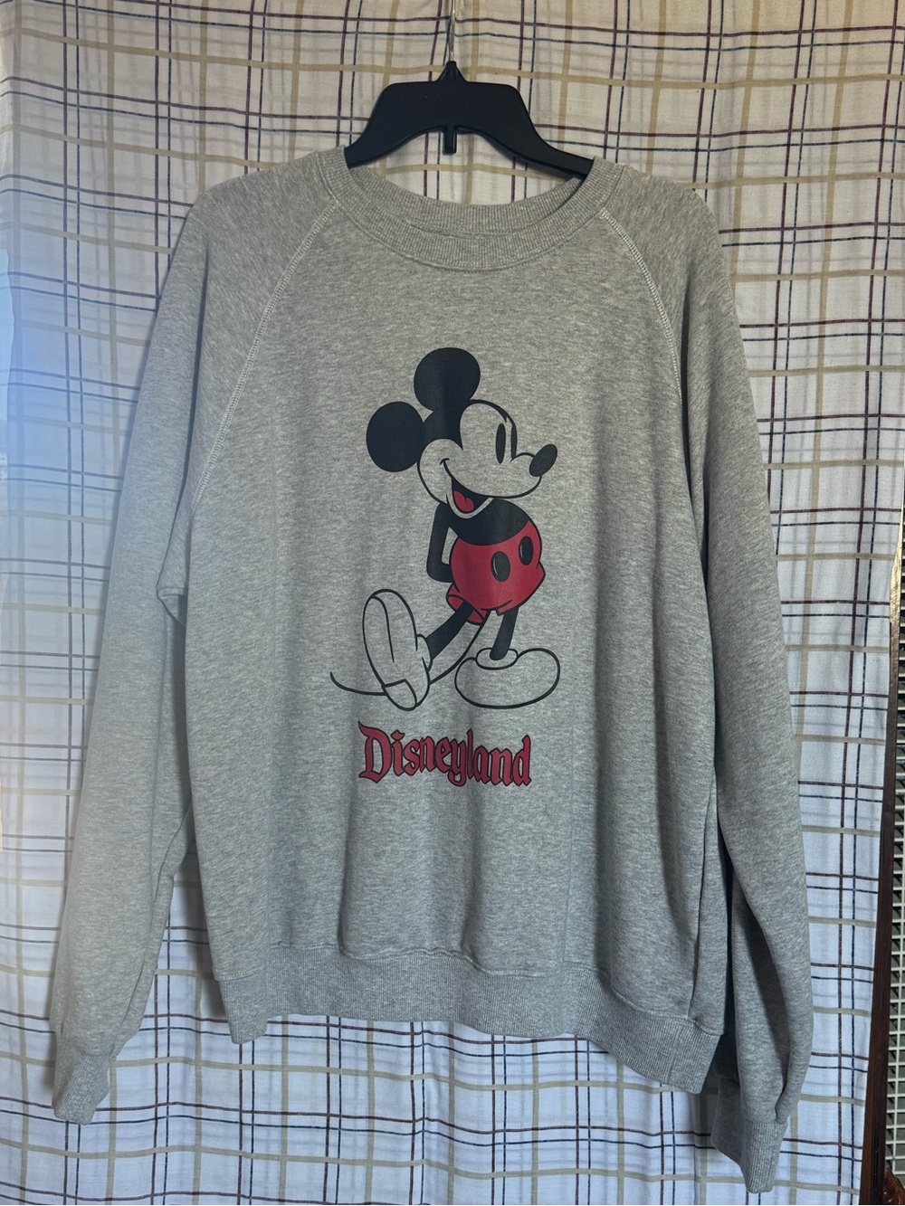 Disney Grey Crewneck Sweatshirt with Mickey Mouse and Red Accents